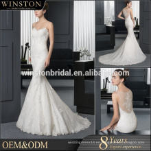 Proveedor de vestidos de Alibaba vestidos de novia con cuentas y fajín de champán y vestidos de novia